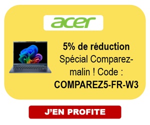 ACER : -5% avec le code COMPAREZ5-FR-W3