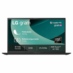 LG Gram 15 15Z80T-G.AU8BF (Ryzen 7 / 32 Go / 2 To)