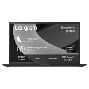 LG Gram 15 15Z80T-G.AU88F (Ryzen 7 / 32 Go / 1 To)