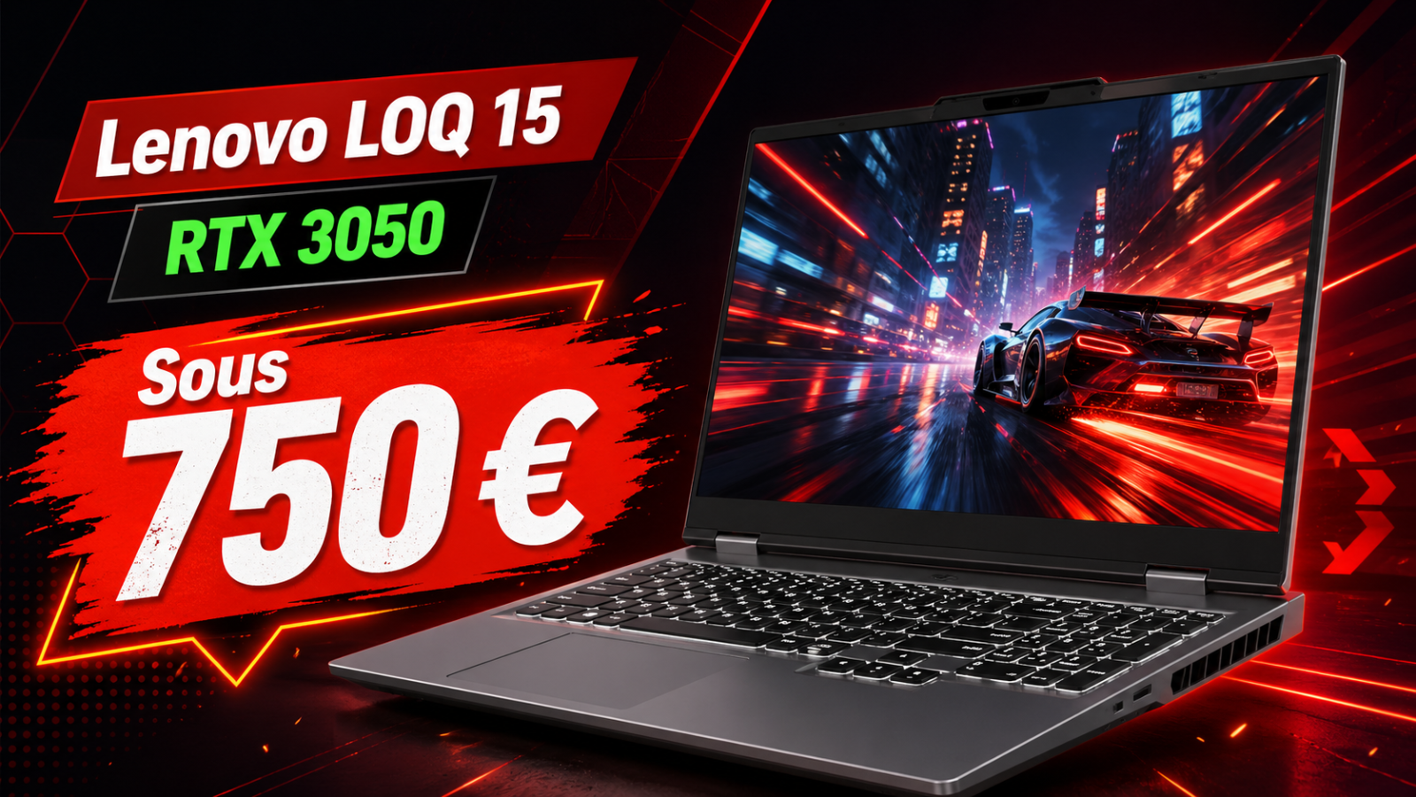 Lenovo LOQ 15ARP10E : un PC portable gamer 15,6 pouces avec RTX 3050 sous les 750 € chez Cdiscount