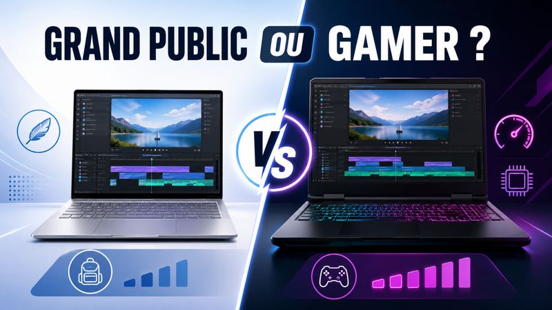 Grand public ou gamer pour du montage vidéo léger : lequel a le plus de sens ?