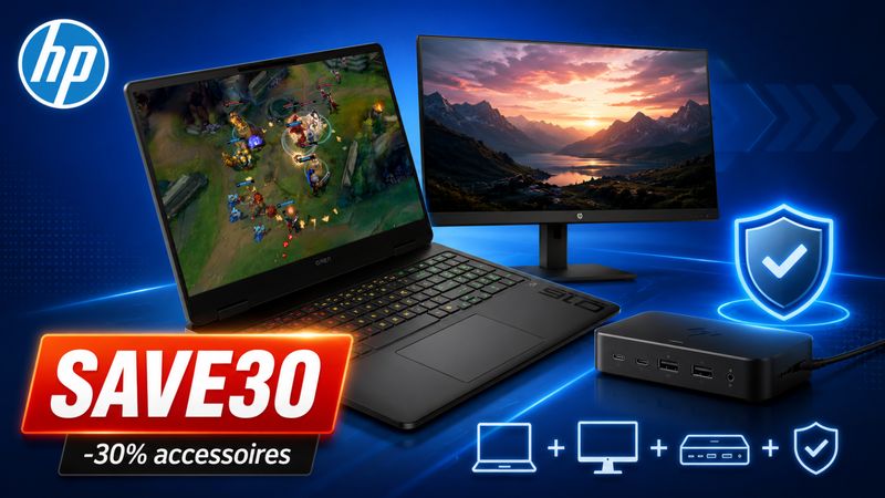 HP SAVE30 : une remise surtout intéressante si vous achetez un PC avec écran, station d’accueil ou extension de garantie