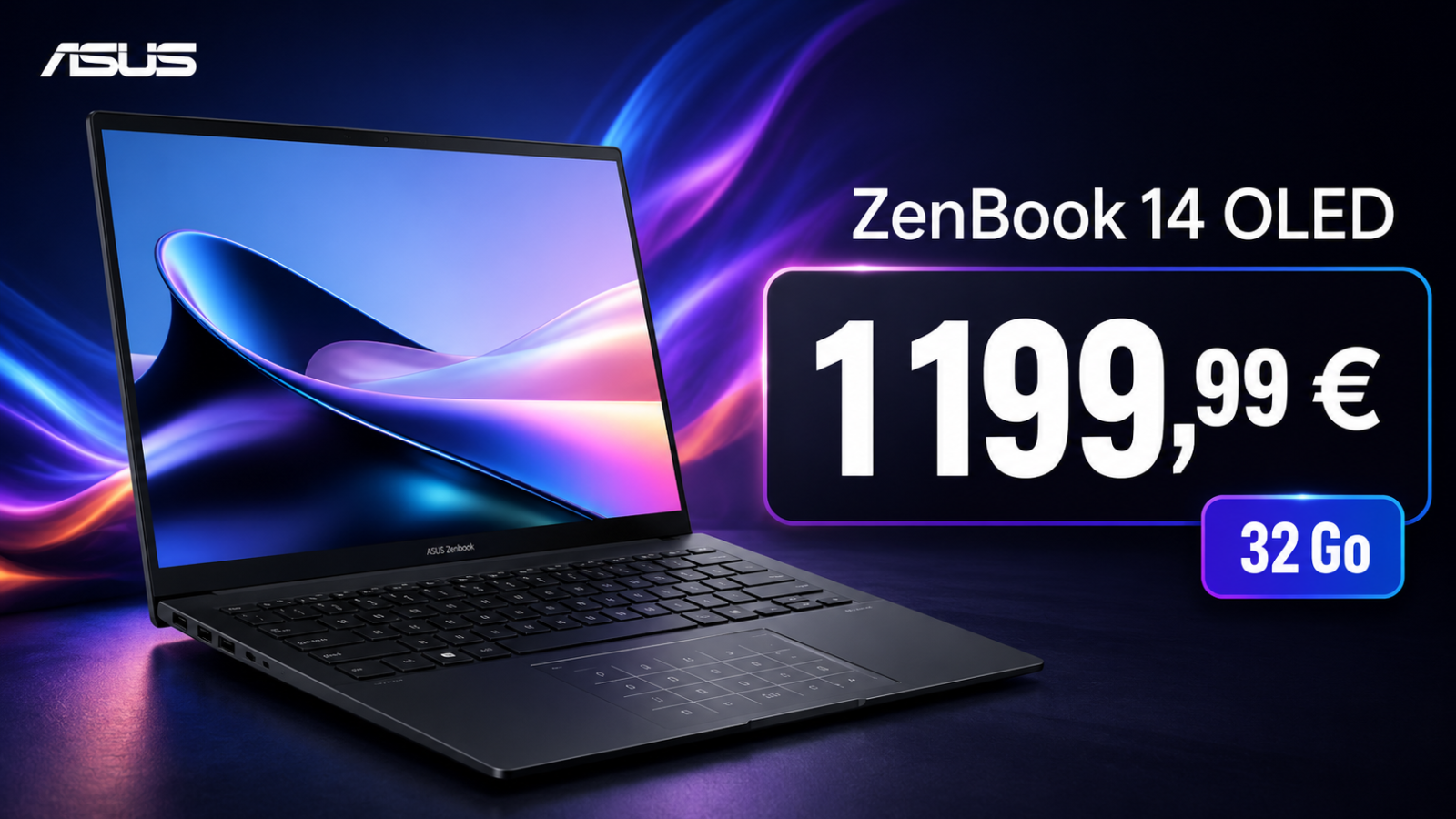 L’Asus ZenBook 14 OLED avec 32 Go de RAM passe à 1 199,99 €