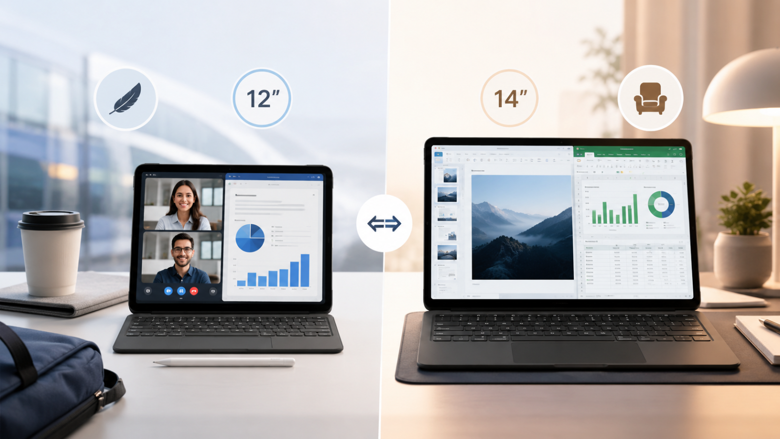 Tablette 12 pouces ou 14 pouces : quel format est le plus cohérent pour travailler ?