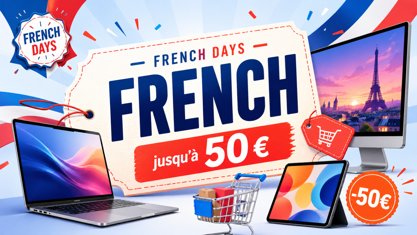 French Days Rue du Commerce : le code FRENCH peut faire économiser jusqu’à 50 € sur l’informatique