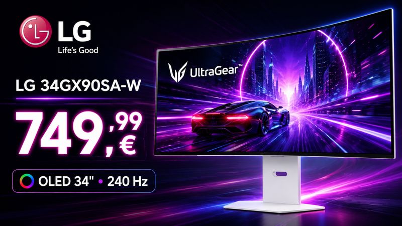 LG 34GX90SA-W : l’écran OLED incurvé 34 pouces 240 Hz tombe à 749,99 €