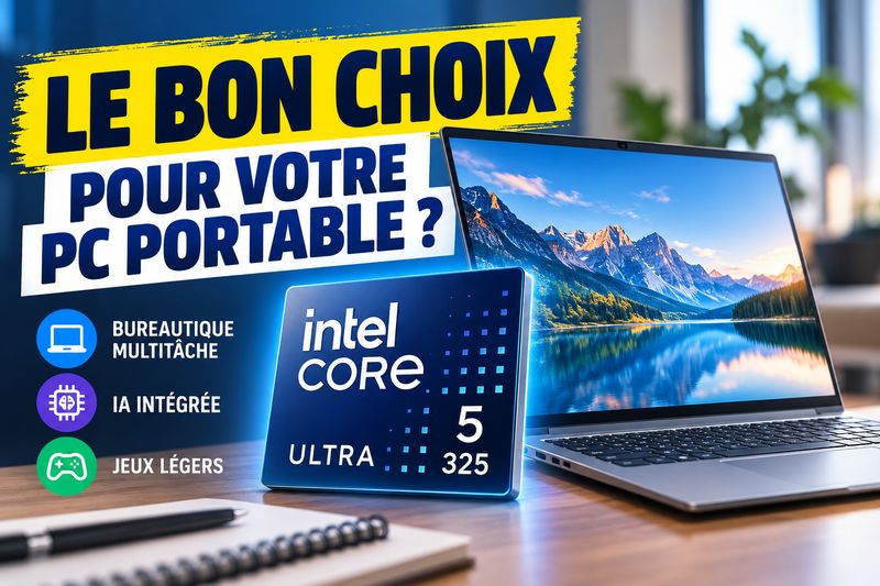 Intel Core Ultra 5 325 : performances, usages et niveau de gamme sur PC portable en 2026