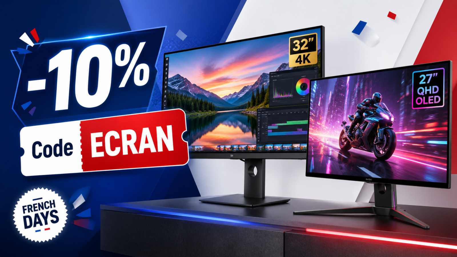 Materiel.net : un code ECRAN à -10% sur une sélection d’écrans PC, intéressant surtout sur les bons modèles