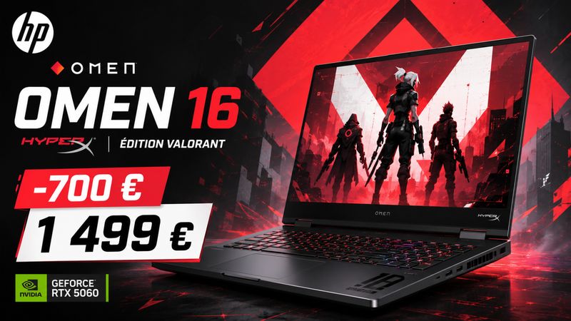 HP HyperX OMEN 16 Édition Valorant : 700 € de remise, avec RTX 5060 à 1 499 €