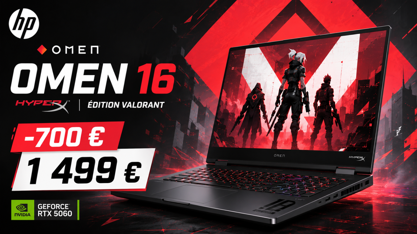 HP HyperX OMEN 16 Édition Valorant : 700 € de remise, avec RTX 5060 à 1 499 €