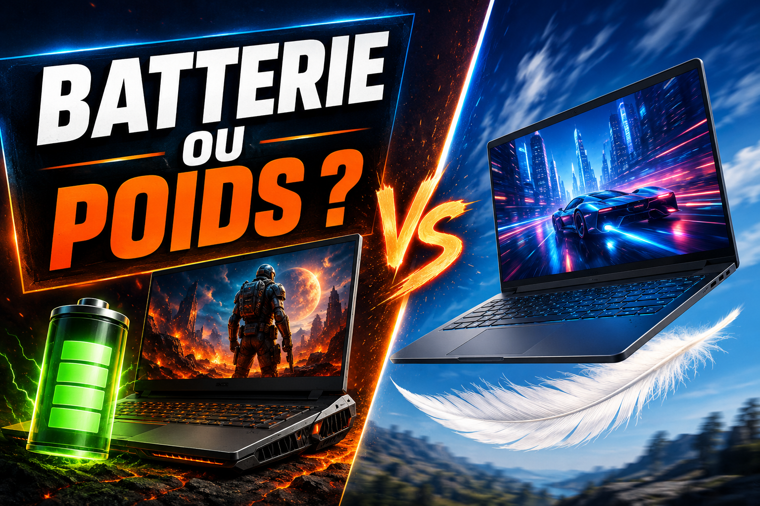 Batterie de grande capacité ou châssis plus léger : quel compromis choisir sur un portable gamer ?