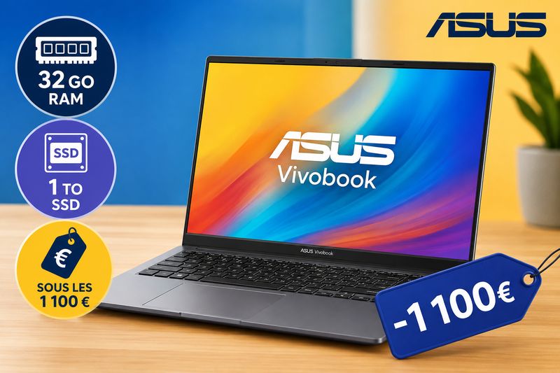 Sous les 1 100 € : cet Asus Vivobook 16 mise sur 32 Go de RAM et un SSD de 1 To
