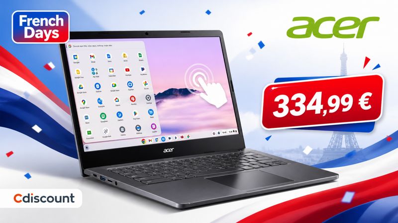 Acer Chromebook Plus 514 à 334,99 € : le Chromebook 14 pouces tactile devient franchement intéressant pendant les French Days