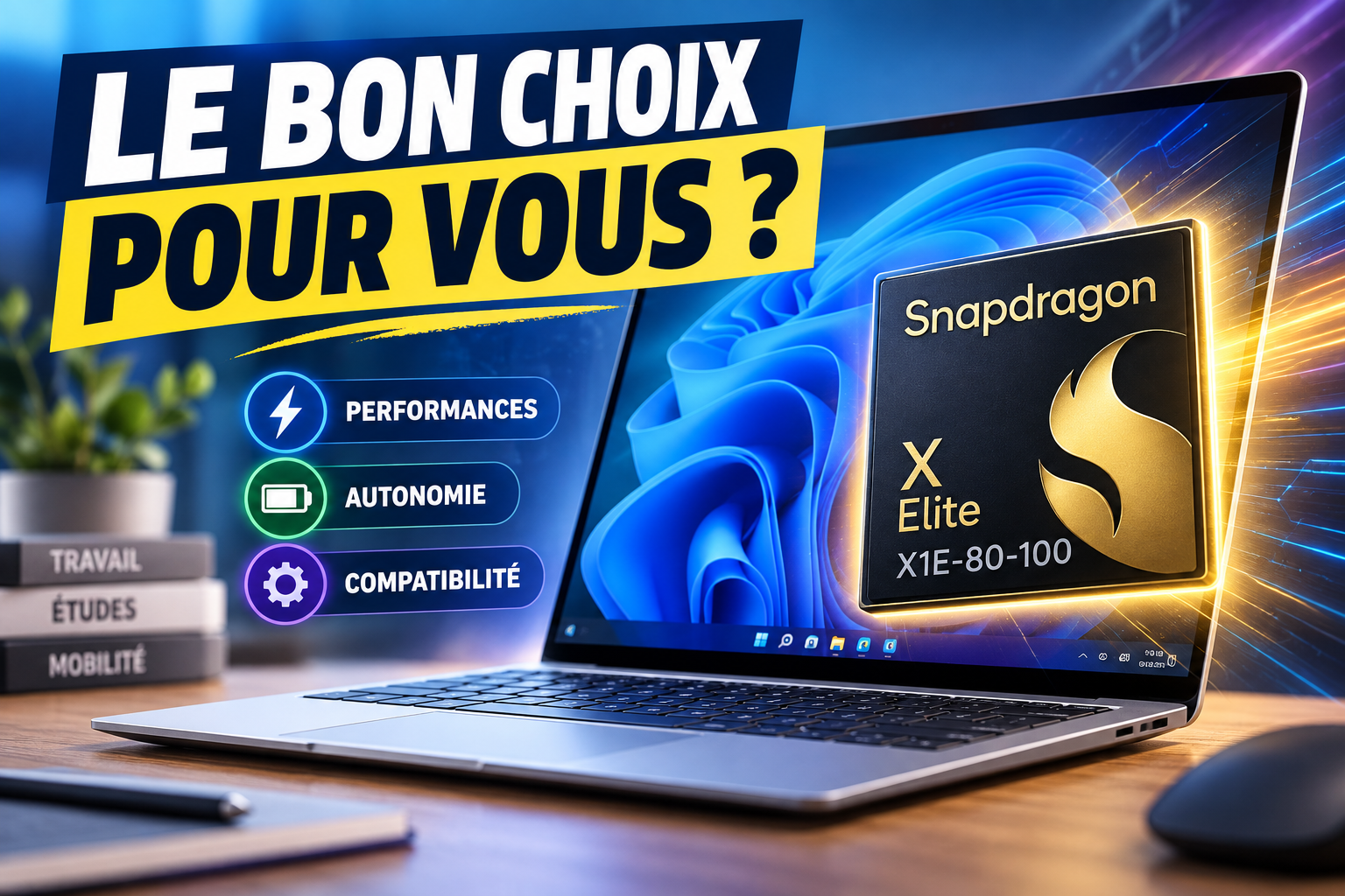 Qualcomm Snapdragon X Elite X1E-80-100 : performances, autonomie et compatibilité Windows, que vaut cette puce ARM ?