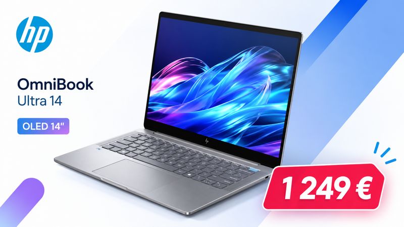 HP OmniBook Ultra 14 à 1 249 € : un ultraportable OLED premium beaucoup plus tentant