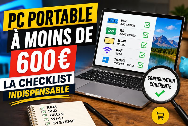 Acheter un PC portable à moins de 600 € : la checklist pour repérer une configuration cohérente