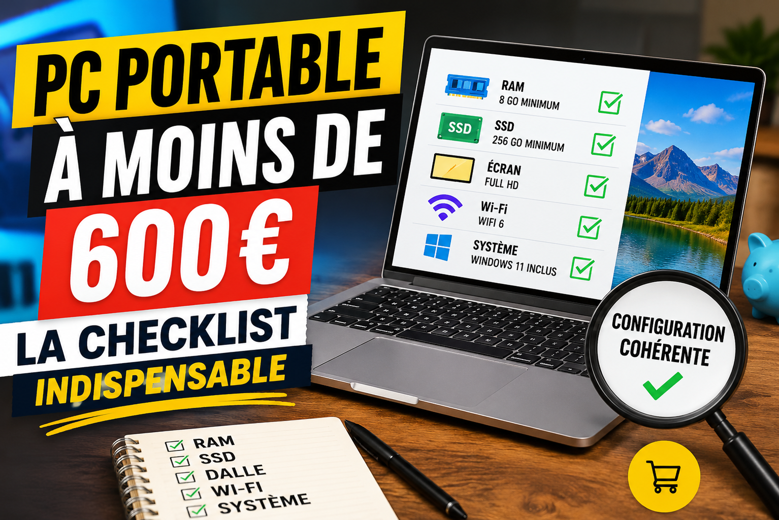 Acheter un PC portable à moins de 600 € : la checklist pour repérer une configuration cohérente