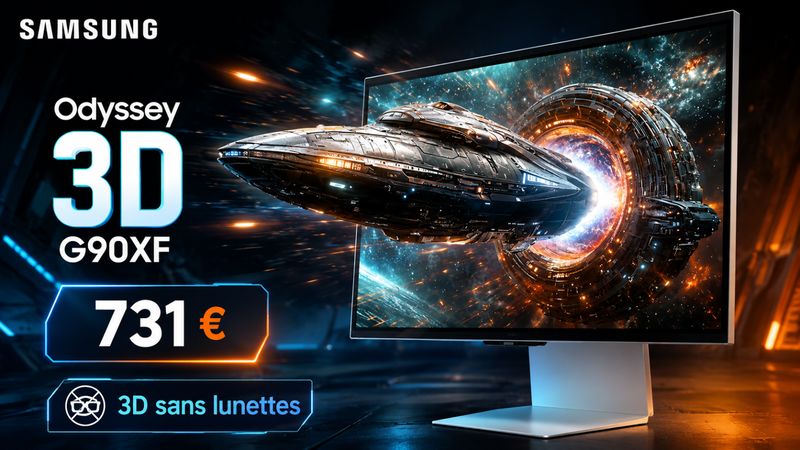 Samsung Odyssey 3D G90XF : l’écran 4K 165 Hz avec 3D sans lunettes tombe à 731,20 €