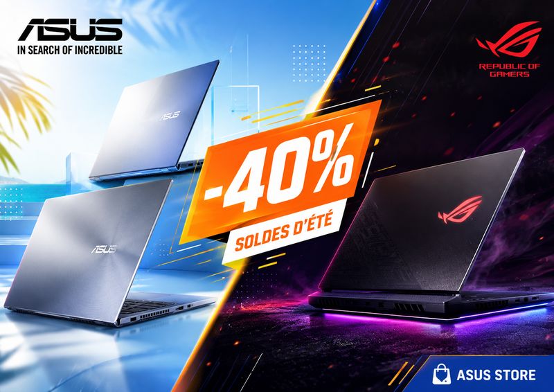 Soldes ASUS Store été 2026 : jusqu’à -40 % sur les PC portables ASUS et ROG à vérifier en priorité