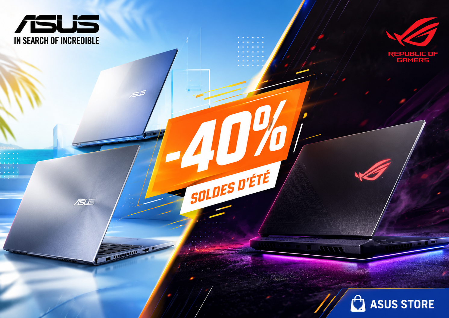 Soldes ASUS Store été 2026 : jusqu’à -40 % sur les PC portables ASUS et ROG à vérifier en priorité