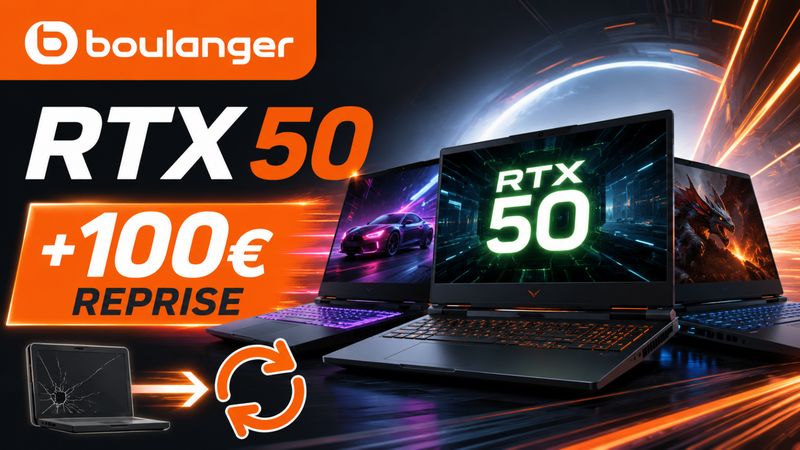 PC portables RTX série 50 chez Boulanger : 100 € de bonus reprise à surveiller avant fin juin