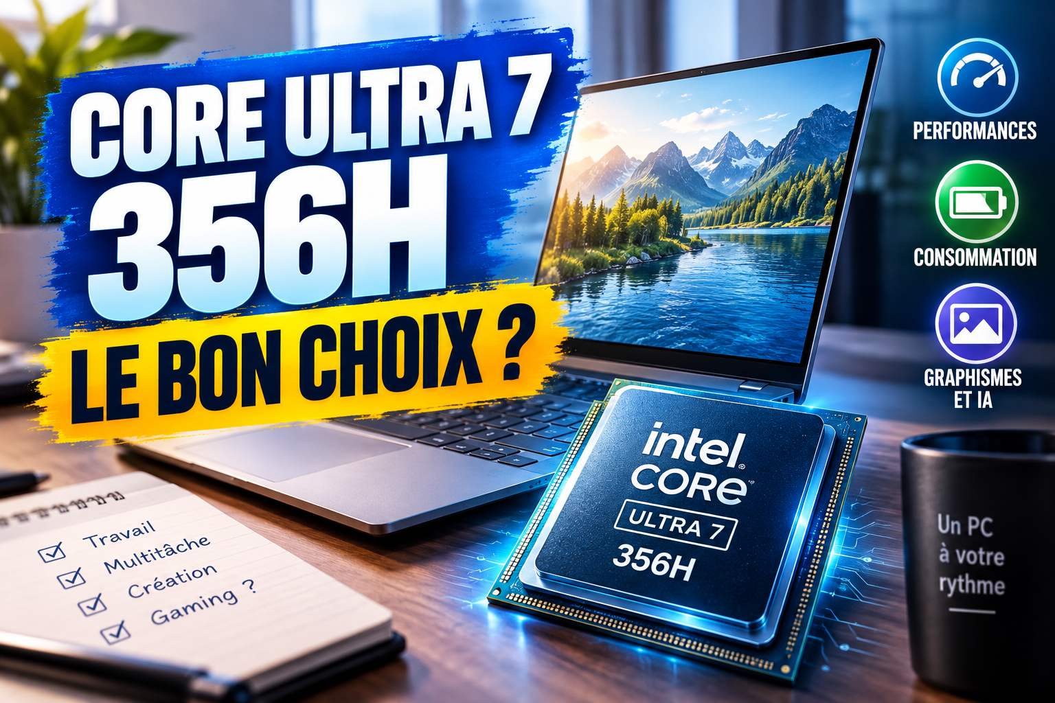 Intel Core Ultra 7 356H : performances, consommation et usages sur PC portable en 2026