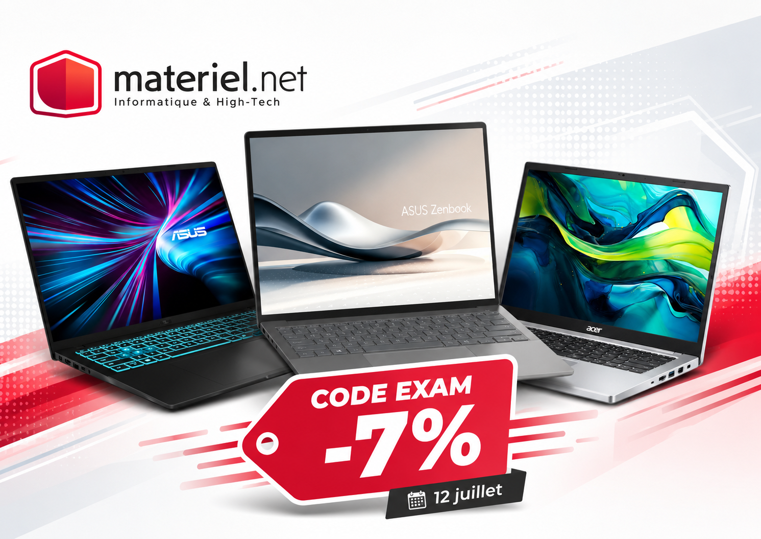 Code EXAM chez Materiel.net : trois PC portables à regarder avant le 12 juillet