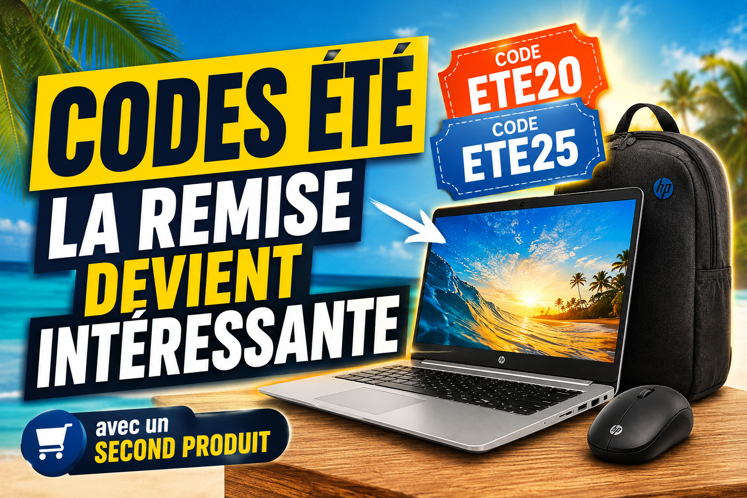 Codes ETE20 et ETE25 : la remise HP devient surtout intéressante en achetant un PC avec un second produit