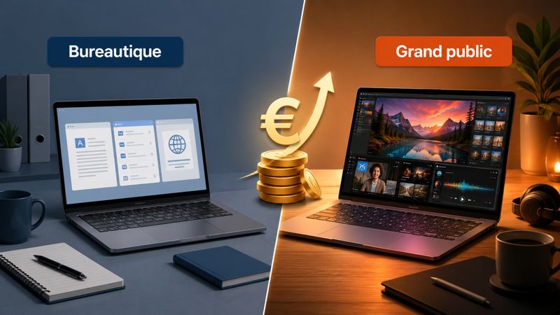 Bureautique ou grand public : que paie-t-on vraiment en plus ?