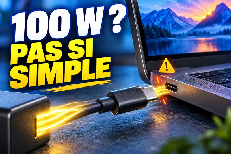 Chargeur USB-C : pourquoi la puissance annoncée ne garantit pas qu’un PC portable se recharge correctement ?