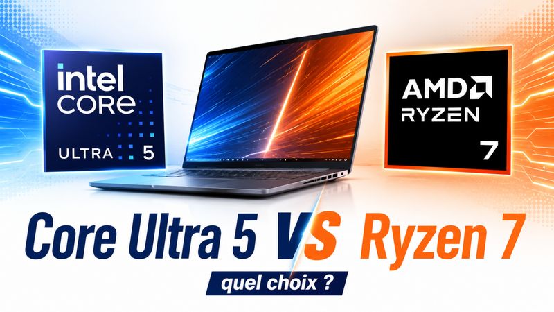 Core Ultra 5 ou Ryzen 7 : quel choix est le plus rationnel sur un portable grand public ?