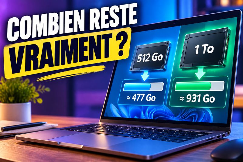 SSD 512 Go ou 1 To : quel espace reste réellement disponible après installation de Windows et des logiciels ?