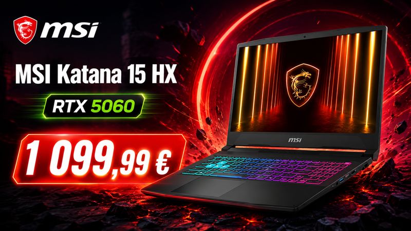Le MSI Katana 15 HX avec RTX 5060 chute à 1 099,99 € : une configuration gaming très musclée à ce prix