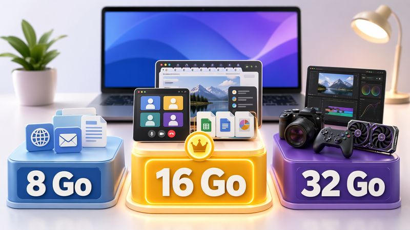 8 Go, 16 Go ou 32 Go : de combien de RAM avez-vous vraiment besoin sur un PC portable ?