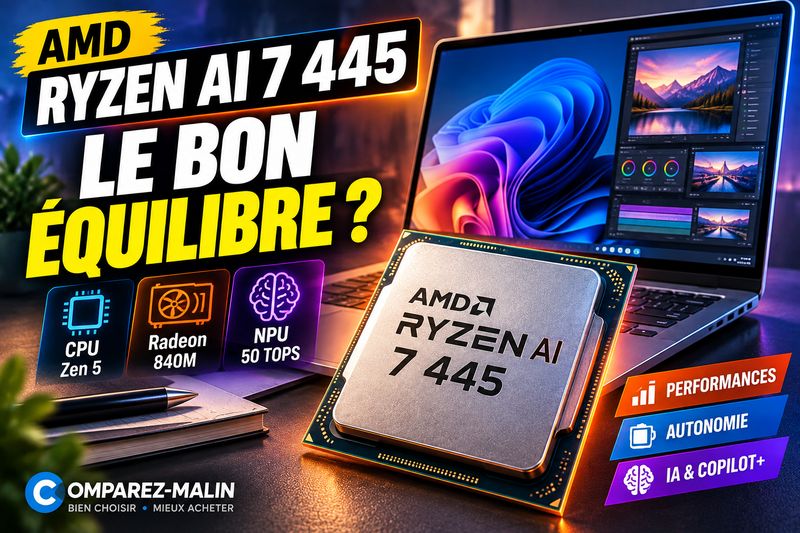 AMD Ryzen AI 7 445 : CPU, Radeon et NPU, que vaut cette puce sur un PC portable en 2026 ?