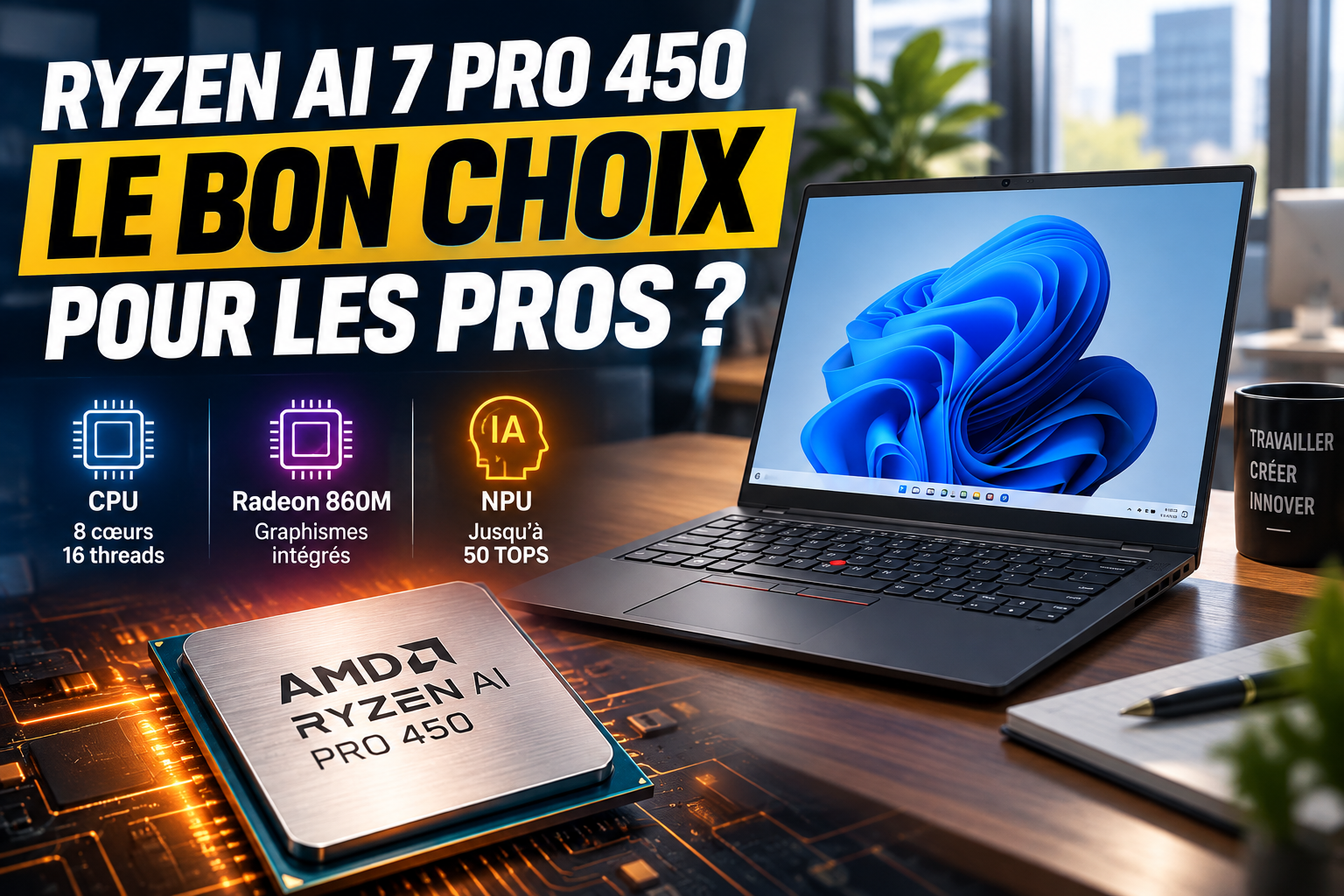 AMD Ryzen AI 7 PRO 450 : que vaut ce processeur pour un PC portable professionnel en 2026 ?
