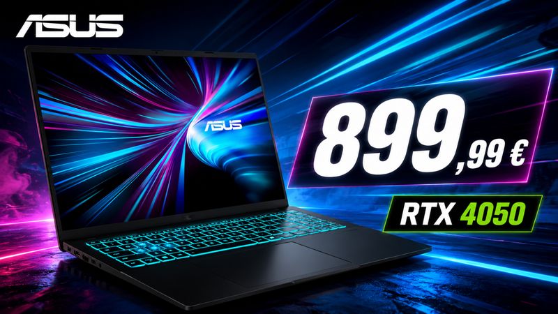 L’Asus Gaming V16 avec RTX 4050 tombe à 899,99 € : un 16 pouces gamer bien équipé sous les 900 €