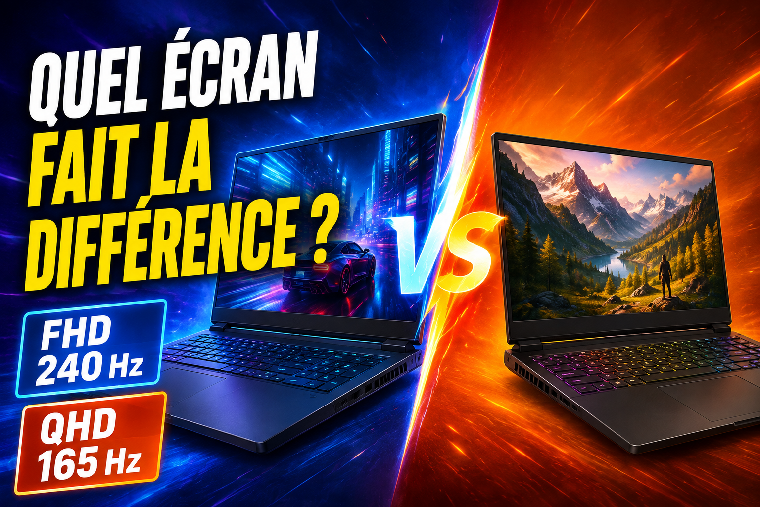 Écran Full HD 240 Hz ou QHD 165 Hz : quel compromis est le plus cohérent sur un portable gamer ?