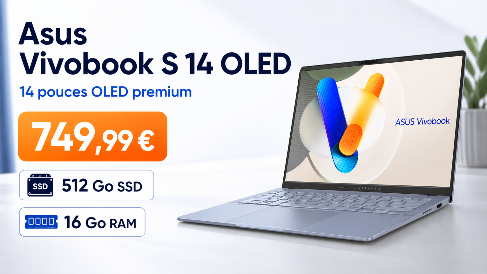 Asus Vivobook S 14 OLED S5406SA-QD004W : un 14 pouces OLED premium qui passe sous les 750 €
