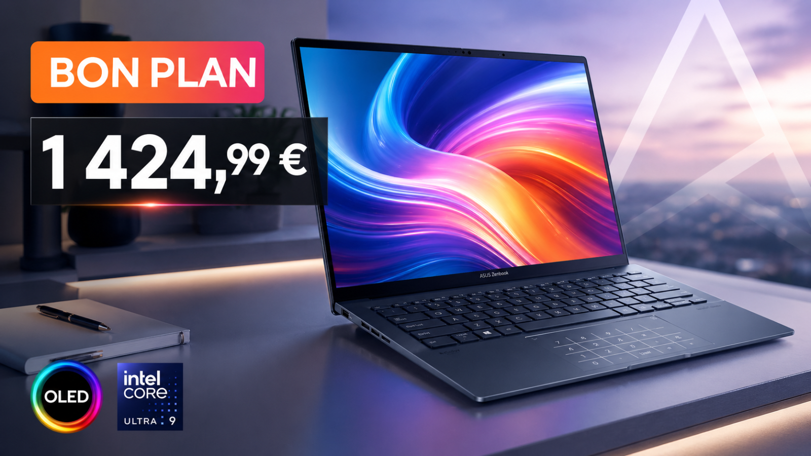Asus Zenbook 14 OLED UX3405CA-DRPP677W : l’ultrabook OLED Core Ultra 9 passe à 1 424,99 € en neuf