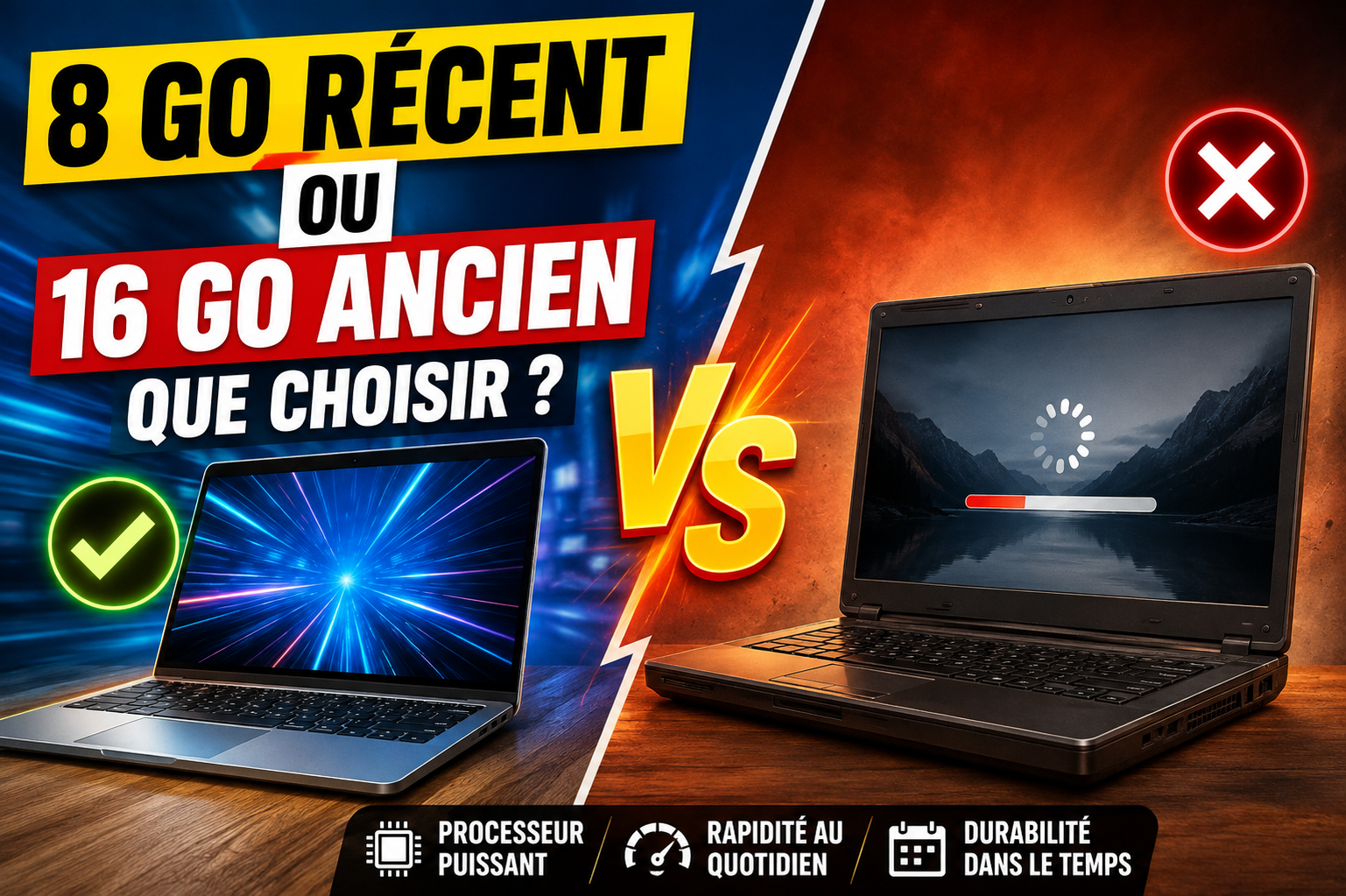 8 Go avec processeur récent ou 16 Go avec processeur plus ancien : quelle configuration vieillira le mieux ?