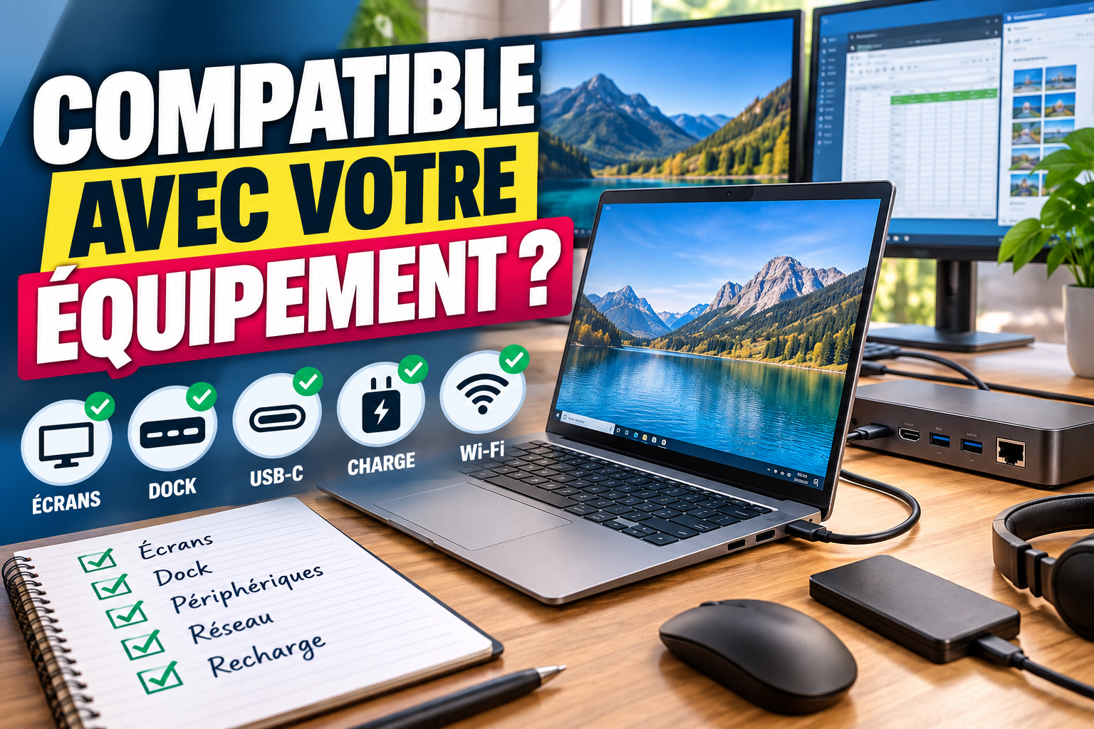 Comment vérifier qu’un PC portable sera compatible avec vos écrans, docks et périphériques existants ?