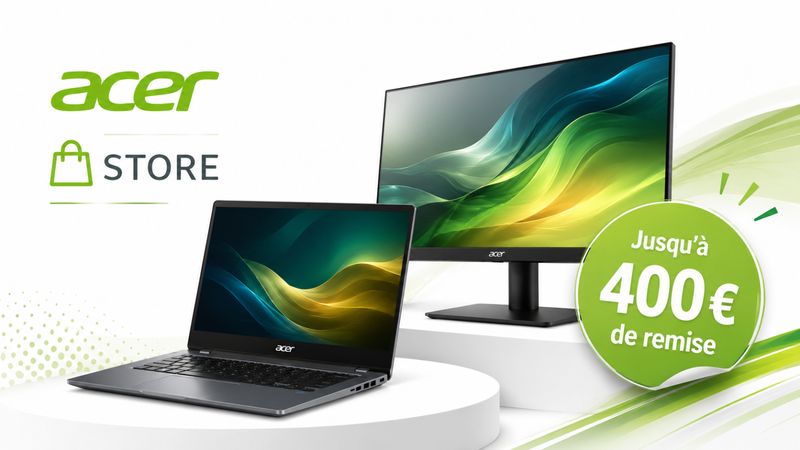 Acer Store : jusqu’à 400 € de remise immédiate sur une sélection de PC portables et écrans