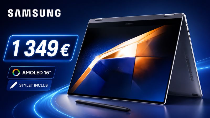 Samsung Galaxy Book4 Pro 360 16 pouces : le grand PC portable AMOLED avec stylet passe à 1 349 €