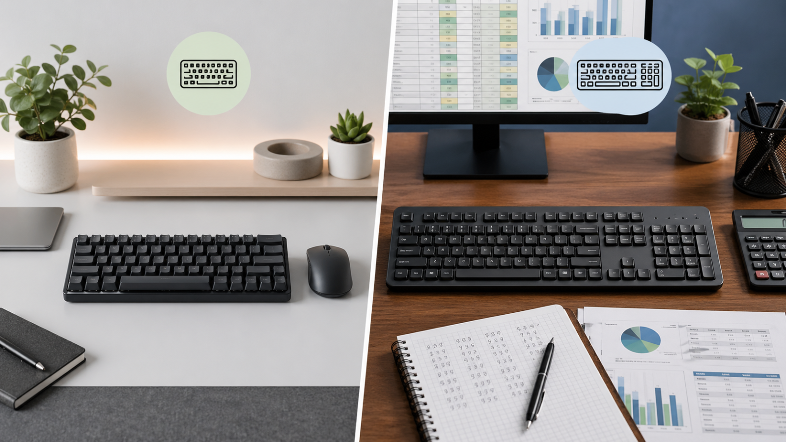 Clavier compact ou clavier avec pavé numérique : lequel est le plus logique pour travailler ?