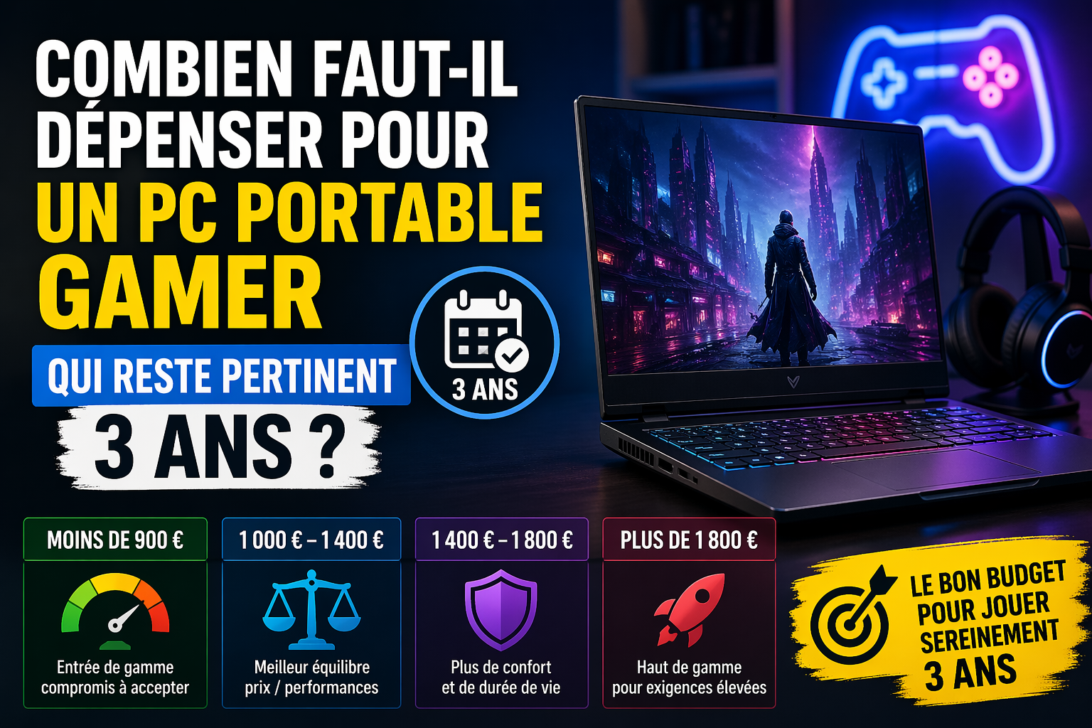 Combien faut-il dépenser pour un PC portable gamer qui reste pertinent 3 ans ?