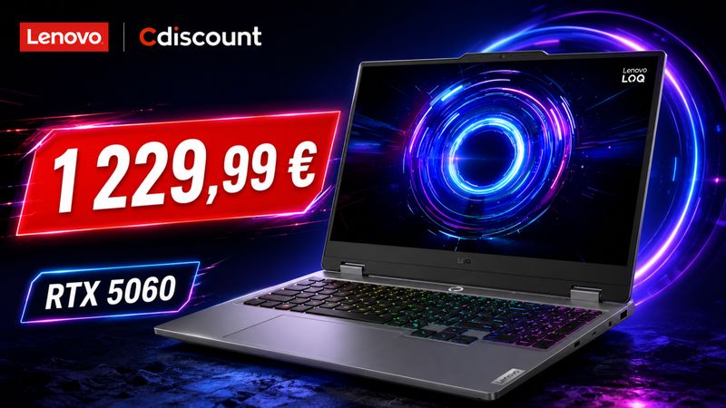 Le Lenovo LOQ 15IRX10 avec RTX 5060 tombe à 1 229,99€ chez Cdiscount