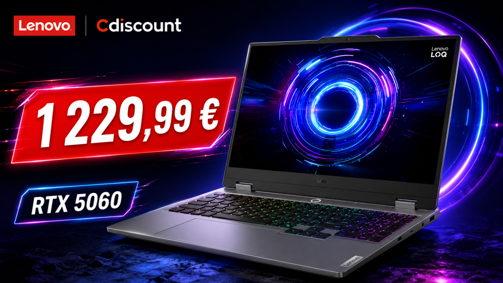 Le Lenovo LOQ 15IRX10 avec RTX 5060 tombe à 1 229,99€ chez Cdiscount