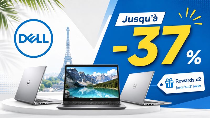 Soldes Dell : jusqu’à -37 % sur les PC portables, avec Rewards doublées jusqu’au 21 juillet