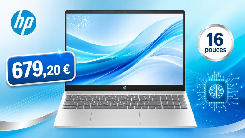 HP OmniBook 3 16-bz0023nfx à 679,20 € : un grand PC portable 16 pouces avec Snapdragon X et 16 Go de RAM